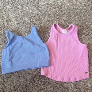 Blue and Pink Athletic Tank Tops Moisture-Wicking Sleeveless
